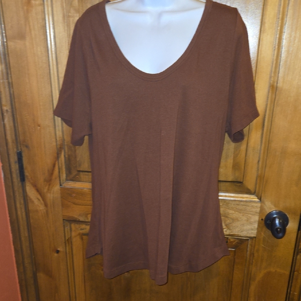 Lane Bryant Brown Short Sleeve Tee